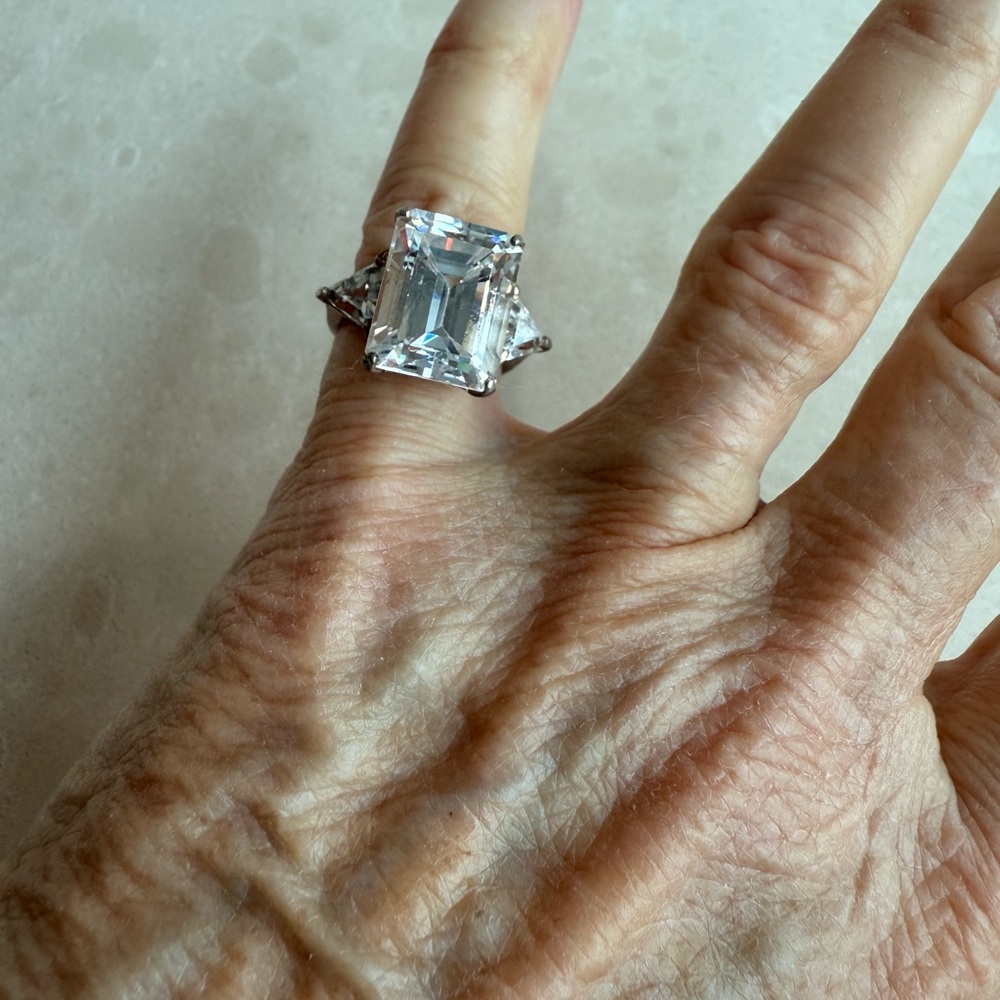 Sterling Silver 925 excellent quality CZ, size 6 stone approximately 8-10 carets
